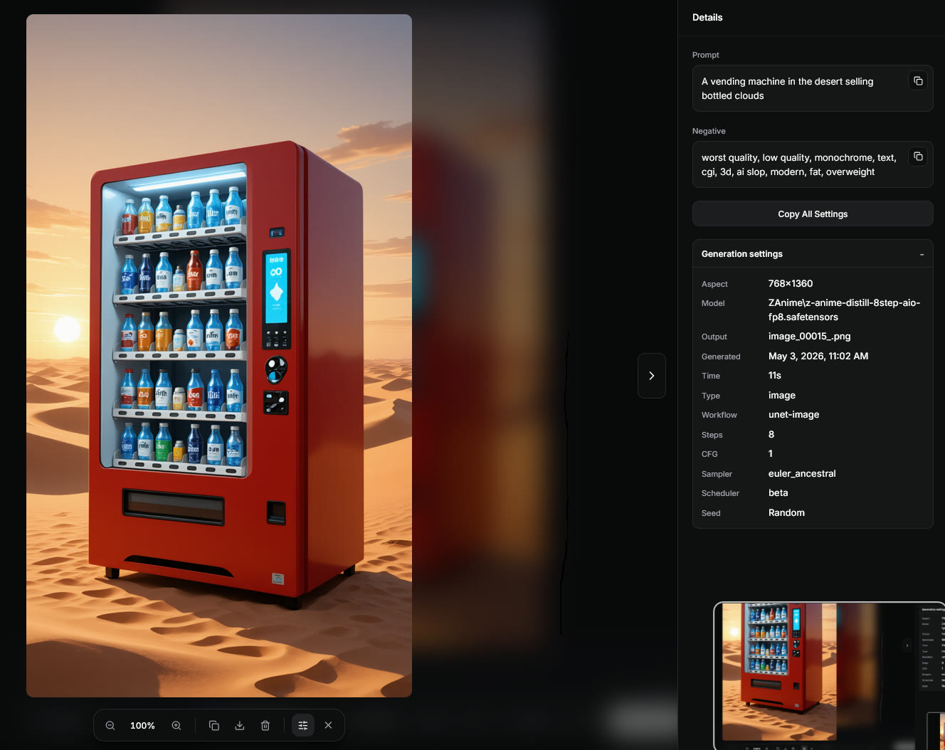Fullscreen output details